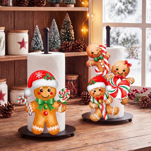 Christmas Gingerbread Paper Towel Holder 2 Pack Kitchen Decor