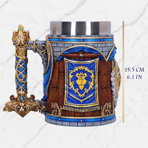 Alliance Crest Tankard 15.5cm - Resin Gaming Mug with Stainless Steel Insert