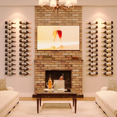 24-Bottle Wall Mounted Wine Rack, Detachable Metal Wine Storage Organizer