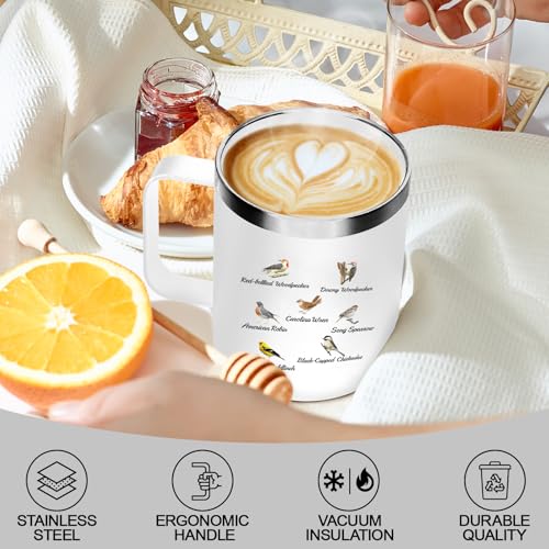 Bird Watching Insulated Mug Tumbler with Handle – 12oz BPA-Free, for Ornithologists & Bird Lovers (Variation: bird watching)