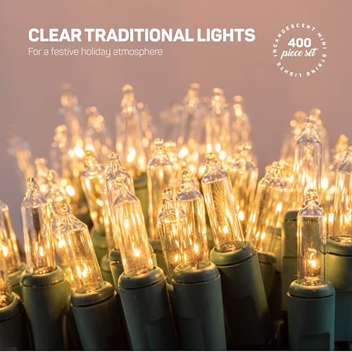 SEWANTA Christmas String Lights 400 LED 100 Ft Warm White Indoor & Outdoor