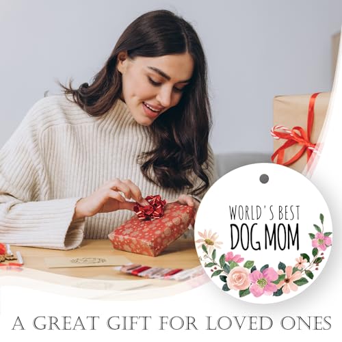 Dog Mom Ornament - Qeheb Dog Lovers Gift for Women, Christmas Hanging Ornament