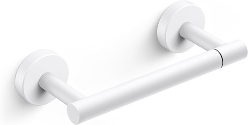 FORIOUS Toilet Paper Holder - Rustproof Stainless Steel Double Post Design | Wall-Mounted, White Finish