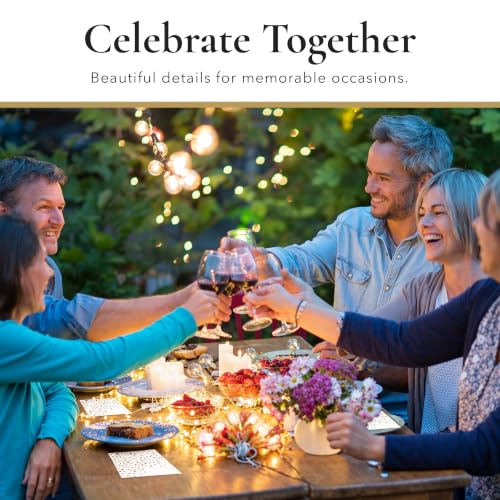 The Essential Concierge Gold / 100 White and Gold Cocktail Napkins 5x5 Inch - Elegant Party Supplies