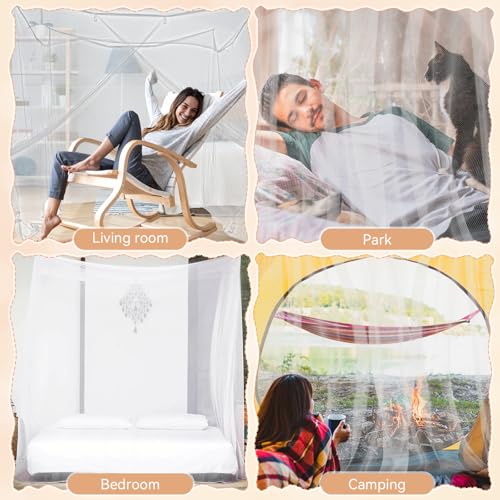 White Bed Canopy Mosquito Net with Side Opening (75 x 35 x 63 Inch)