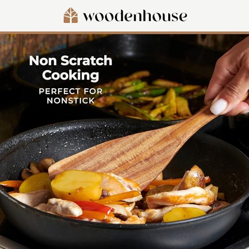 10-Piece Teak Wooden Spoons & Cooking Utensil Set for Nonstick Pans