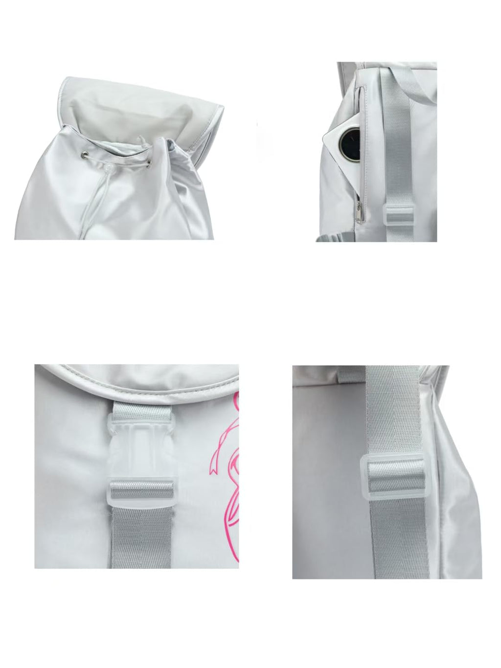 NOVELPAK Silver Ballet Backpack,Dance Tutu Bag for Teen Girls, Daily Practice Ballet Team Bag with Interchangable Badge, Multi-Pockets .Ideal Capacity in 15L (MATT- SILVER)