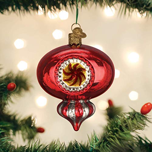 Old World Christmas Red Peppermint Glass Ornament - Handcrafted Holiday Tree Decoration