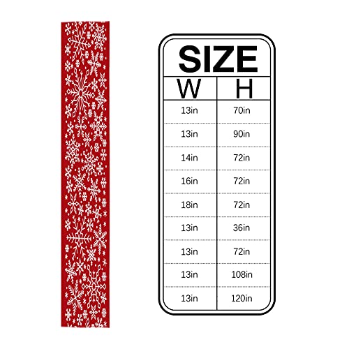 Christmas Snowflake Burlap Table Runner 13x120in - Red Holiday Home Decor