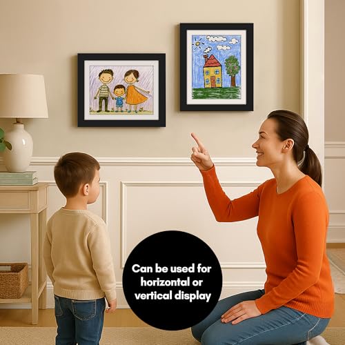 Kids Art Frame with Magnetic Door for 8.5x11 Artwork, Black