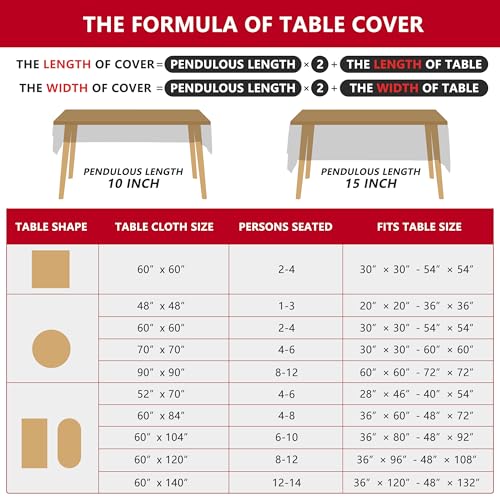 Siilues 60 x 120 Inch Christmas Tablecloth - Rectangular Premium Polyester