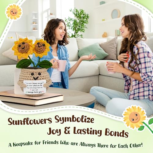 Handmade Crochet Sunflower Keepsake - Best Friend Gift for Home Decor