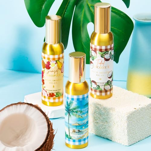 Room Spray Air Freshener 3-Pack, 4 fl oz Tropical Scents Odor Eliminator
