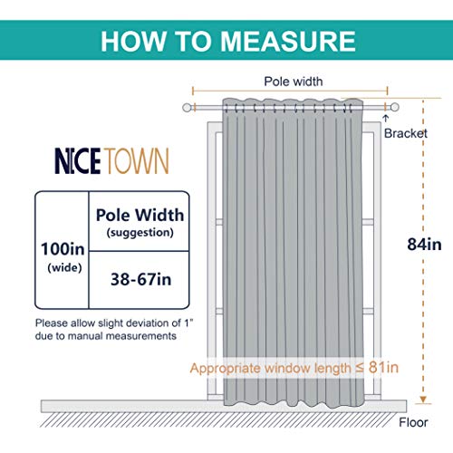 NICETOWN Linen Textured Sheer Curtains - Extra Wide Grommet Semi Voile Curtain Panel Window Treatment Drape for Living Room/Bedroom/Patio, Beige, 100 W by 84 L inches, Sold as 1 Panel