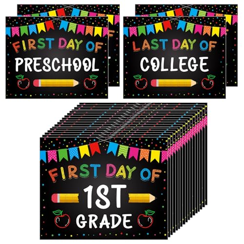 First and Last Day of School Reusable Photo Prop Sign, 10x8 inch