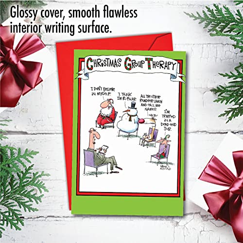 NobleWorks Group Therapy Christmas Funny Greeting Card – Holiday Humor