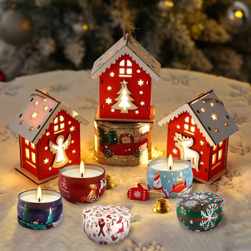 Grcdoyvl 24 Pack Christmas Scented Soy Candles Mini Jars - Holiday Gift & Home Decor