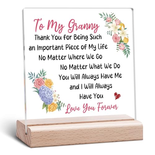 Vadaka Granny Christmas Acrylic Desk Sign - Grandma Gift from Grandkids