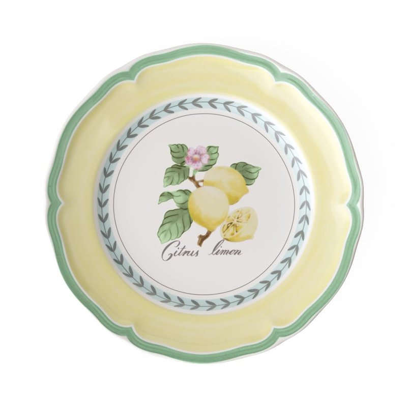 Villeroy & Boch French Garden Valance Lemon Salad Plate Premium Vitrified Porcelain - Made in Germany - Dishwasher and Microwave Safe - 8.25 inches - Sold Individually