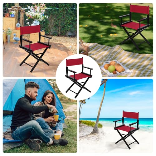 Director Chair Replacement Canvas Seat and Back Cover Set - Red