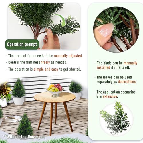 20-Inch Artificial Cedar Topiary Shrubs - UV Resistant Faux Pine (2 Pack)