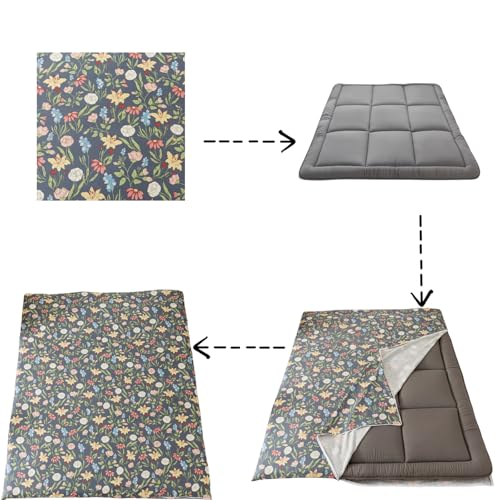 100% Cotton Futon Cover with Zipper - Soft & Machine Washable