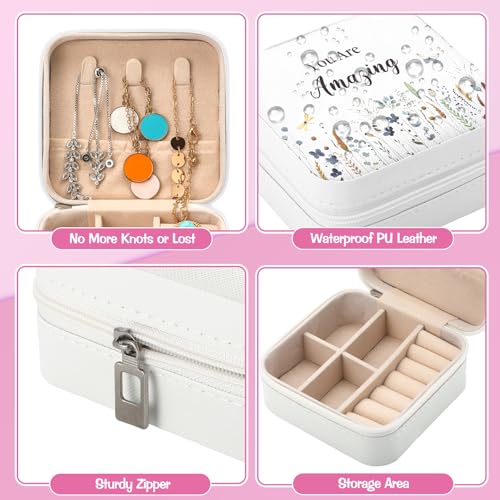 Kacctyen 12 Pcs Small Jewelry Travel Case Bulk Xmas Wild Flower Box