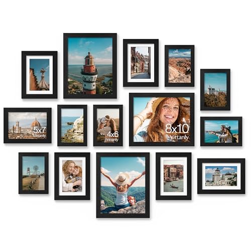 15-Piece Multi-Size Black Gallery Wall Picture Frame Set for Home Decor