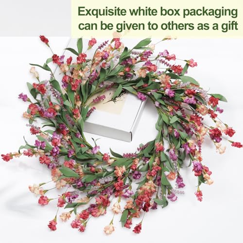 24-Inch Decorative Front Door Wreath for All Seasons Indoor Outdoor Decor