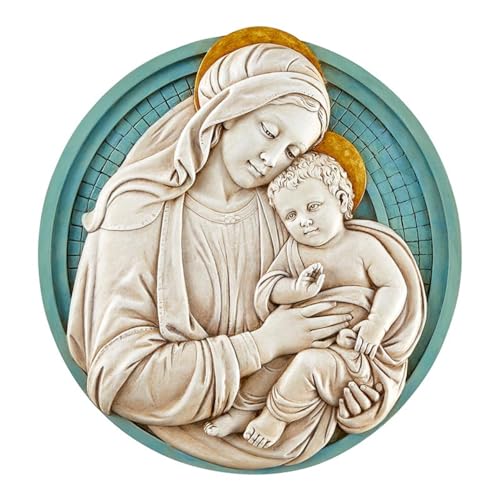 Madonna and Child Garden Plaque - 11" Indoor/Outdoor Catholic Wall Decor