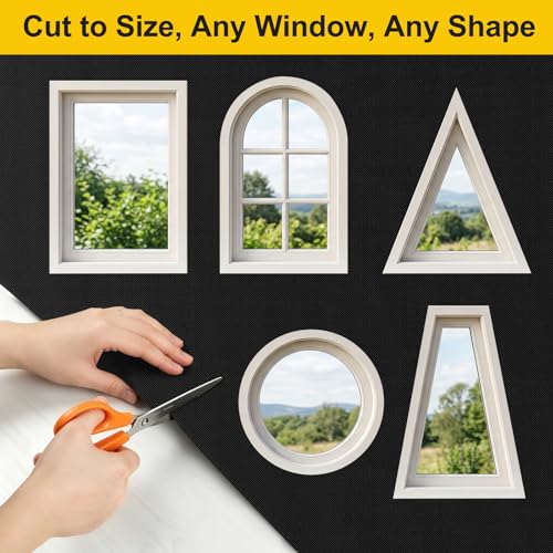 100% Blackout Portable Curtains - No-Drill, Customizable Size (57" W x 118" H)