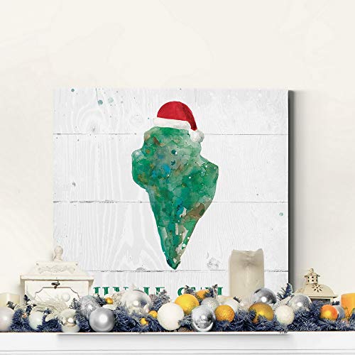 Renditions Gallery Jingle Shells with Santa Hat Wall Art - 24x24 in Ready to Hang