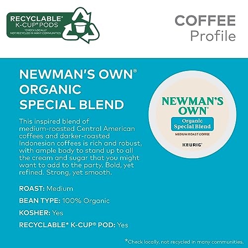 Newman's Own Organic Special Blend Medium Roast Coffee Pods, 48 Count