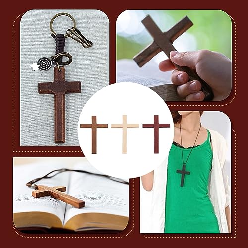 6PCS Wooden Prayer Cross Set Handheld Christian Crosses for Worship & Meditation