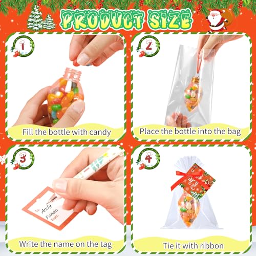Maxdot 24 Sets Christmas Fillable Bottles & Ornaments - Holiday Party Favors