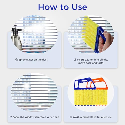 Microfiber Venetian Blind Cleaner Duster Tool - 4-Piece Shutter Brush Set
