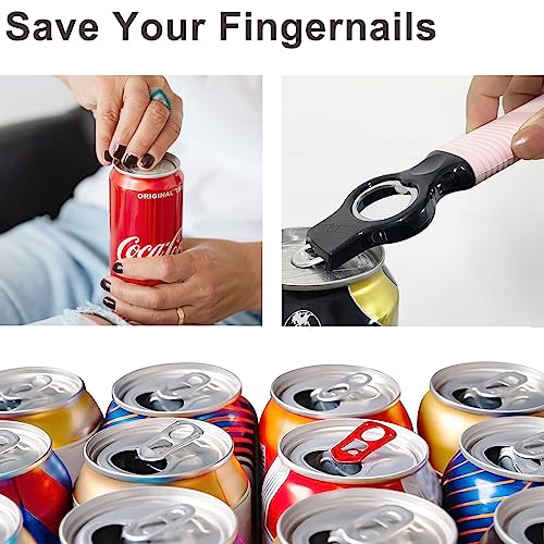 DUNLAGUE 2-in-1 Soda Can & Beer Bottle Opener Set, Pink & Aqua Blue, 2-Pack