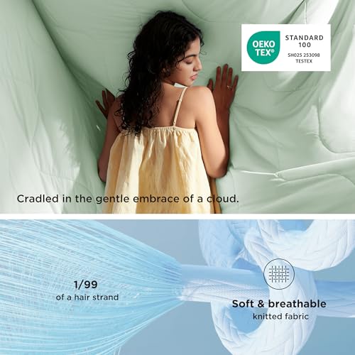 Cooling Blanket for Hot Sleepers - Queen Size, Light Green, 90"x90"