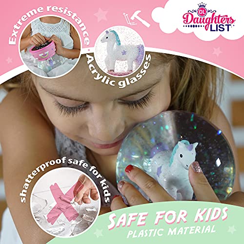 Shatterproof Unicorn Musical Snow Globe for Girls - Unbreakable Water Globe
