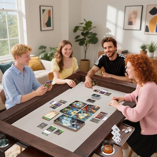 63-inch Solid Wood Board Game Table with Removable Dining Top