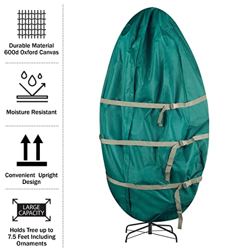 7.5 ft Elf Stor Upright Christmas Tree Storage Bag, Green – 35x75 in, 600D