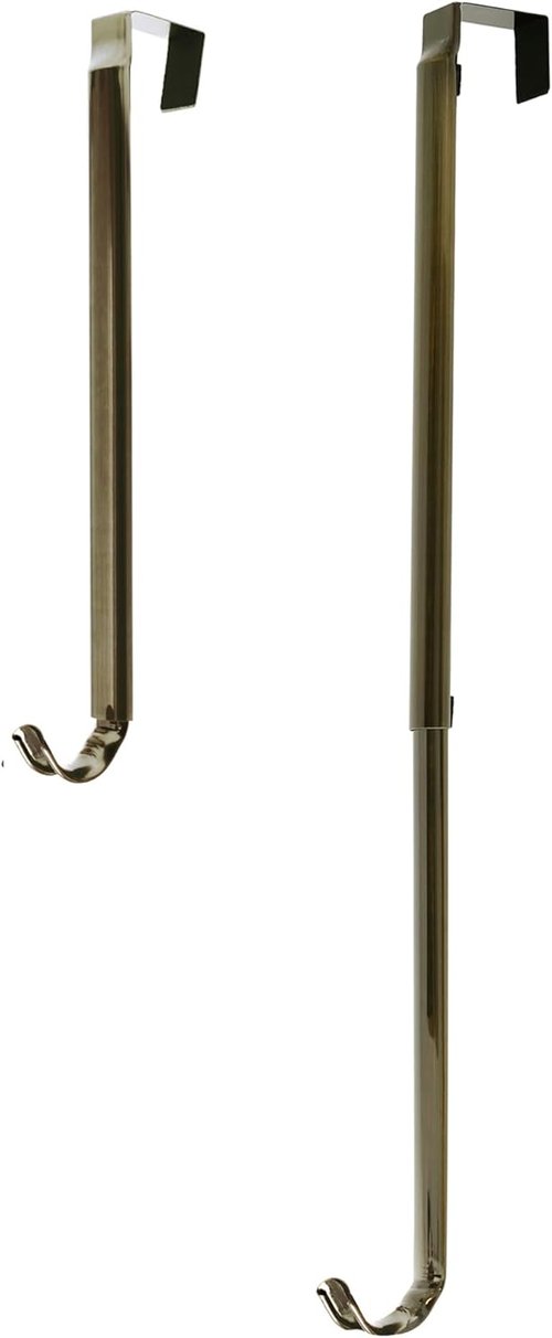 Haute Decor Adjustable Wreath Hanger - Premium Over The Door Design | Holds Up to 30 Pounds (Antique Brass)