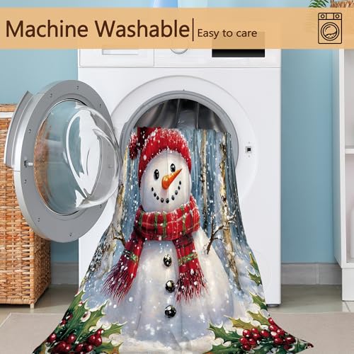 Snowmolle Cute Snowman Throw Blanket 50x60 Inch for Couch & Home Decor