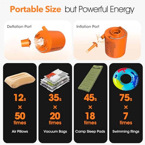 Portable Mini Air Pump with Lantern for Inflatables - Rechargeable
