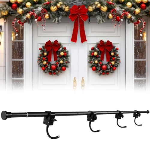 Adjustable Front Door Garland Hanger (31.5"-94.5") - No-Drill Holder
