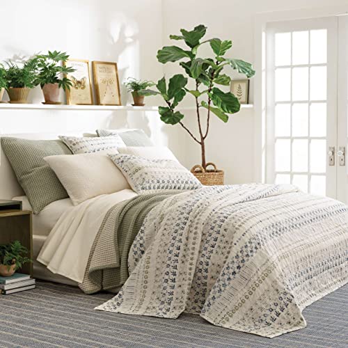 Hawthorn Floral Cotton Coverlet - King Size Bedding