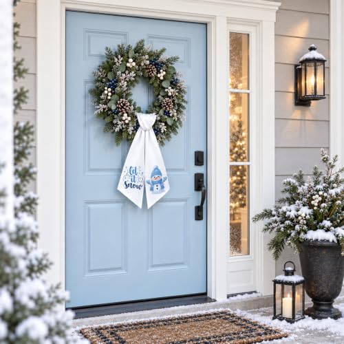 YINOSUNDAY Printed Seasonal Wreath Sashes for Front Door, Christmas Halloween Decor, 12 Pack