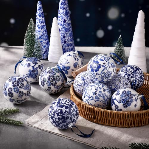 36 Pack Blue and White Floral Decoupage Napkins, 13-Inch Chinoiserie Paper