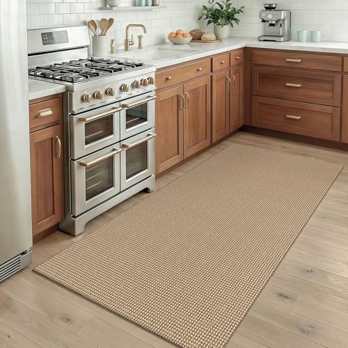 Boho Area Rug 3x5 ft, Washable Cotton Entryway Rug with Non-Slip Rubber Back