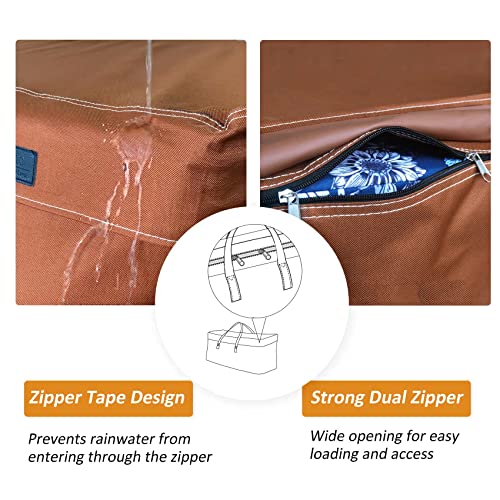 Water-Resistant Outdoor Patio Cushion Storage Bag 50x15x25 Inch